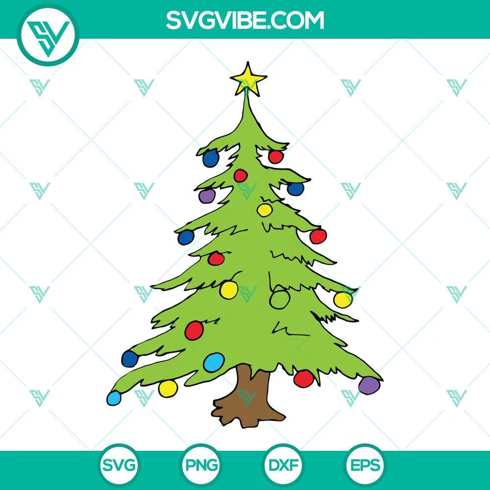 Christmas, SVG Files, Grinch Christmas Tree SVG Download PNG DXF EPS Digital 1