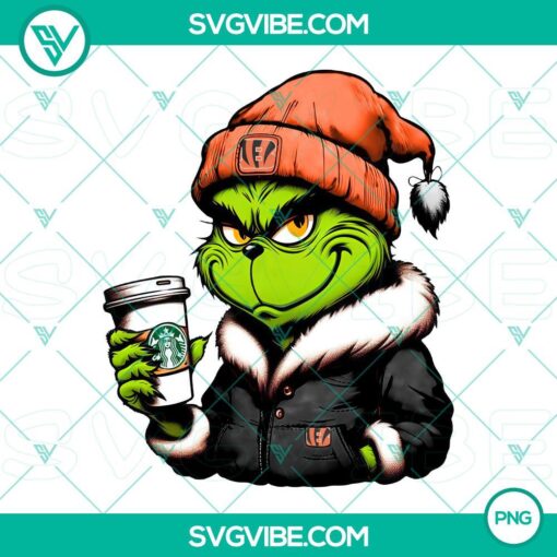 grinch cincinnati bengals drink starbucks png mockup