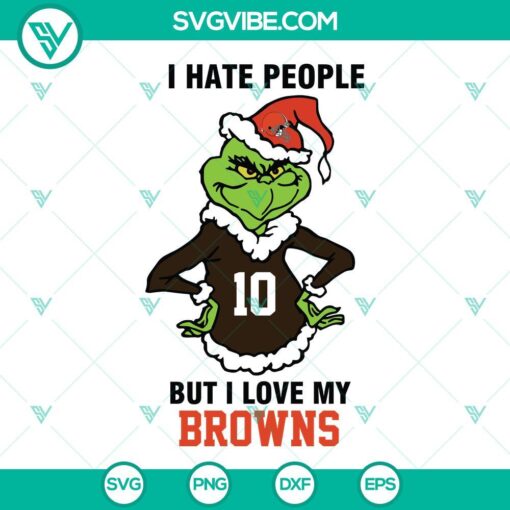 grinch cleveland browns svg i hate people but i love my browns svg cleveland browns christmas svg mockup