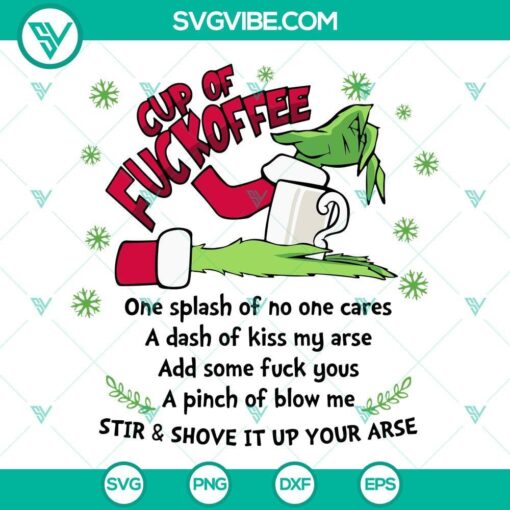 grinch cup of fuckoffee svg grinch cup coffee svg grinch svg png dxf eps 5 mockup