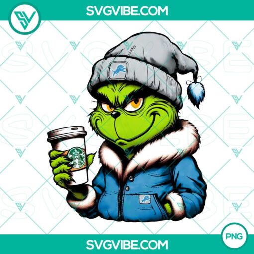 grinch detroit lions drink starbucks png mockup