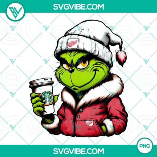 grinch detroit red wings drink starbucks png mockup