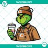 Grinch Dunkin Donuts and Carhartt Grinch Drinking Coffee PNG files, perfect for holiday and coffee lovers, high-quality digital designs.