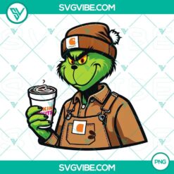 Grinch Dunkin Donuts and Carhartt Grinch Drinking Coffee PNG files, perfect for holiday and coffee lovers, high-quality digital designs.