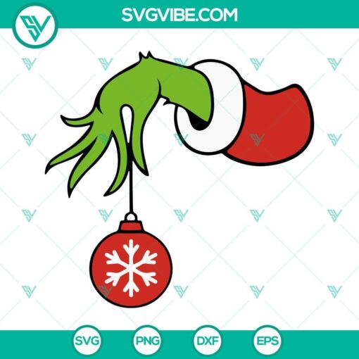 grinch face and grinch hand svg bundle grinch face svg grinch hand with ornament svg christmas grinch svg 5 mockup