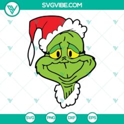 Christmas, SVG Files, Grinch Face Santa Hat SVG Images PNG DXF EPS Vector 18