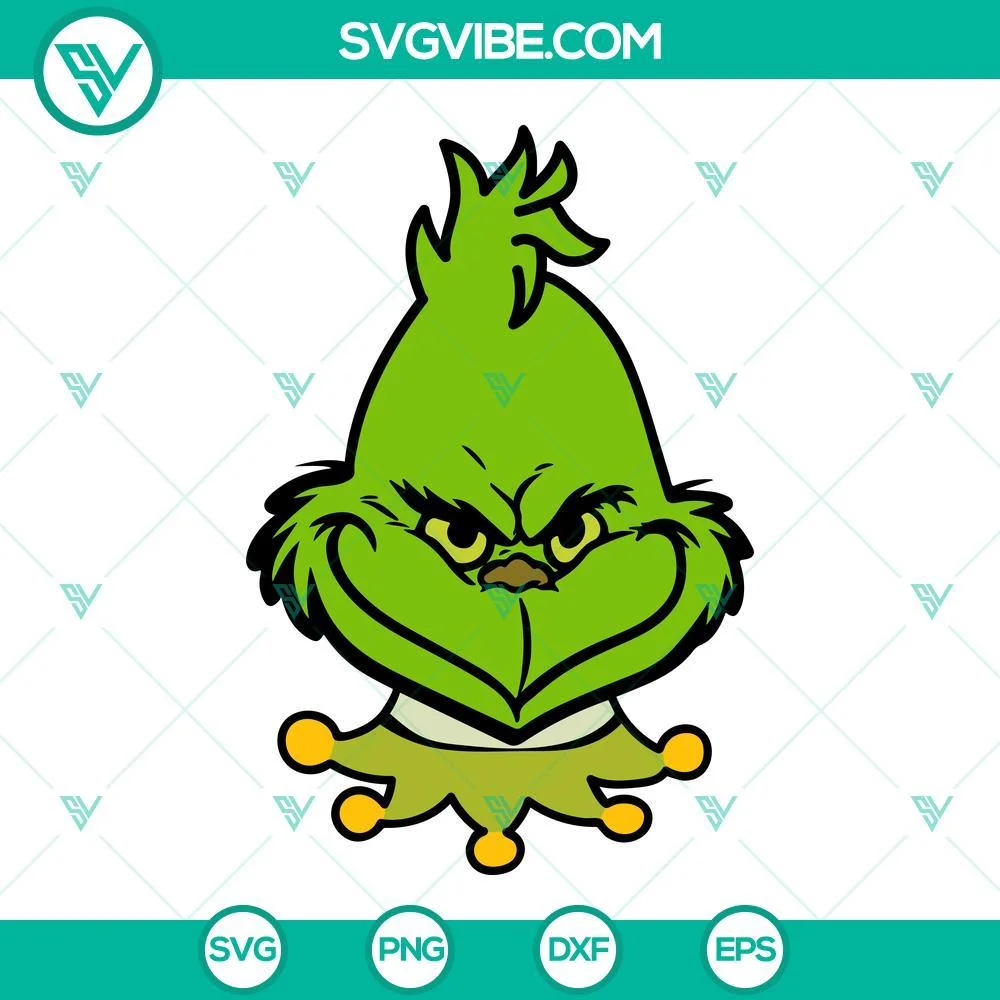 Christmas, SVG Files, Grinch Face SVG Download Bundle, Baby Grinch SVG Images, 7