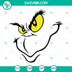 Christmas, SVG Files, Grinch Face SVG Download, Grinch Face Cut File, Grinch 4