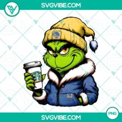 Grinch-themed Golden State Warriors and Starbucks drink PNG images, perfect for fans and holiday season celebrations.