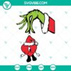 Grinch Hand Bad Bunny Christmas SVG featuring Bad Bunny in Santa hat, festive holiday design for digital use.