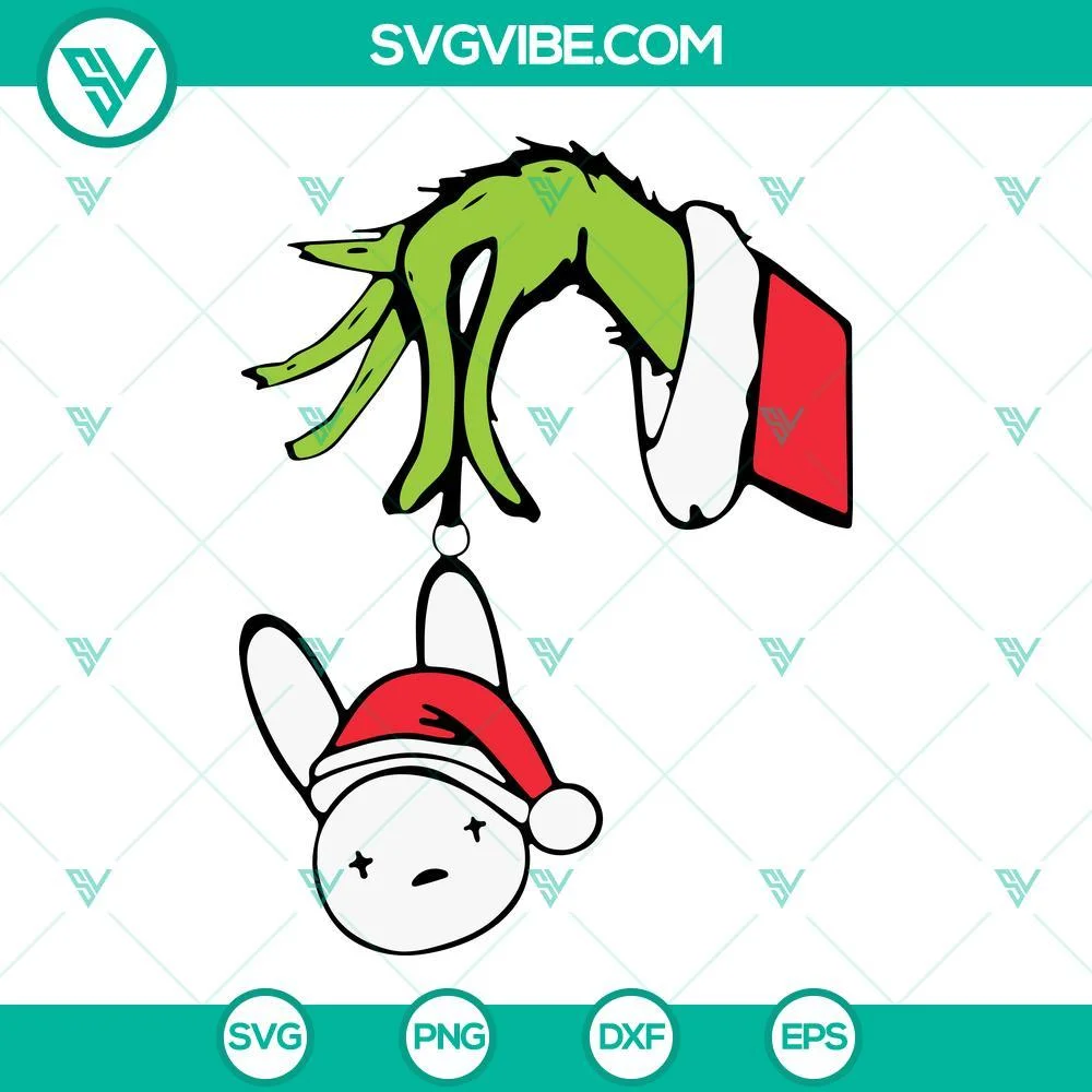 Christmas, SVG Files, Grinch Hand Bad Bunny Christmas SVG Images Bundle, Un 1