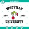 Grinch Hand with Whoville University SVG Clipart for Cricut in PNG, DXF, EPS formats - ideal for holiday crafting projects.