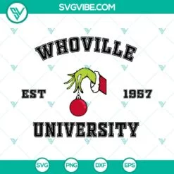 Christmas, SVG Files, Whoville University SVG File Bundle, Grinch Whoville 8