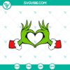 Grinch heart hands SVG download, Dr. Seuss Christmas SVG files with PNG, DXF, EPS formats. Festive holiday design for crafts.