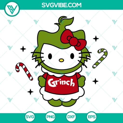 grinch hello kitty svg hello kitty christmas svg grinch kitty cat svg png files 5 mockup