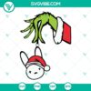 Grinch holding Bad Bunny Christmas SVG design, holiday theme, festive illustration, green grinch with logo.