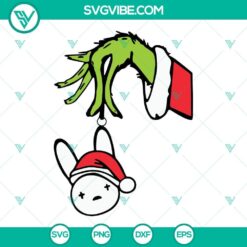 Grinch Holding Bad Bunny Logo Christmas SVG Image, Grinch Bad Bunny