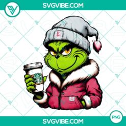 Grinch-themed Houston Rockets and Starbucks crossover graphic for digital use, in PNG format.