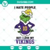 Grinch themed Minnesota Vikings football team SVG files for cutting machines in multiple formats.