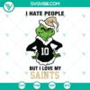 Grinch themed New Orleans Saints football SVG files for cutting machines like Cricut and Silhouette. Perfect for NFL fans.