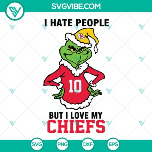 grinch kansas city chiefs svg i hate people but i love my chiefs svg football christmas svg mockup