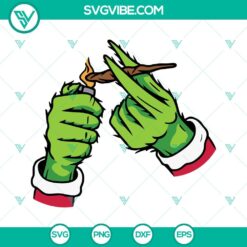 Christmas, SVG Files, Grinch Lighting Cannabis SVG File, Light Marijuana Blunt 10