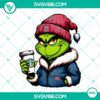 Grinch themed Los Angeles Angels baseball drink with Starbucks logo in PNG format, festive holiday design.
