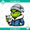 Grinch-themed Los Angeles Dodger baseball drinking Starbucks coffee - PNG files for digital use.