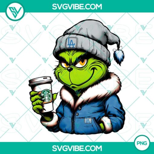 grinch los angeles dodger baseball drink starbucks png mockup