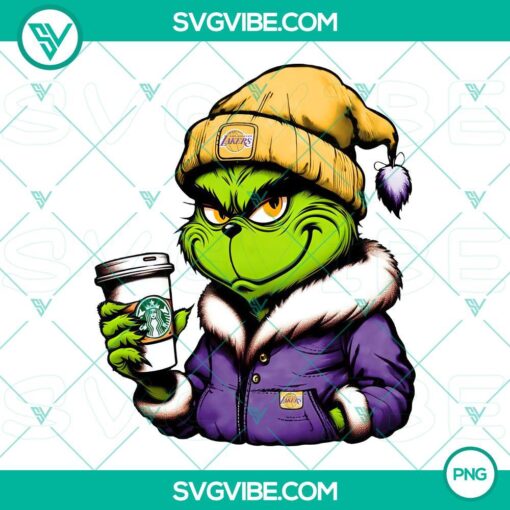 grinch los angeles lakers drink starbucks png mockup