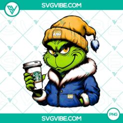 Grinch Los Angeles Rams Starbucks drink cup with logo, PNG image, Christmas theme, perfect for Rams fans and coffee lovers.
