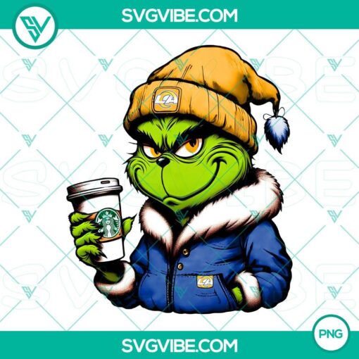 grinch los angeles rams drink starbucks png mockup