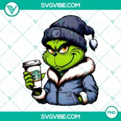Grinch Memphis Grizzlies themed Starbucks drinks PNG images for festive sports fan merchandise.