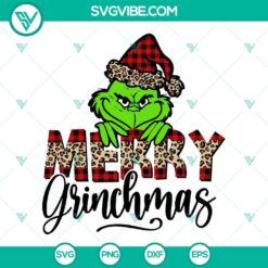 Grinch Merry Christmas SVG File, Merry Grinchmas Buffalo Plaid And