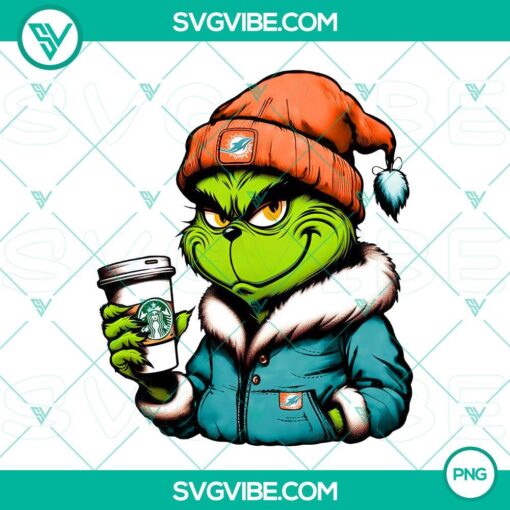 grinch miami dolphins drink starbucks png mockup