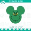 Grinch Mickey head Christmas and Disney inspired embroidery design file with the Grinch, ideal for holiday crafting projects.