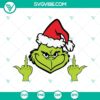 Grinch Giving The Finger SVG - Playful design with the Grinch character extending its middle finger, perfect for digital use.