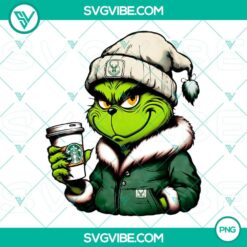 Grinch themed Milwaukee Bucks drink cup with Starbucks logo design in PNG format for download.