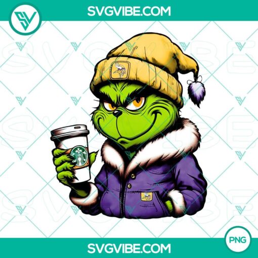 grinch minnesota vikings drink starbucks png mockup