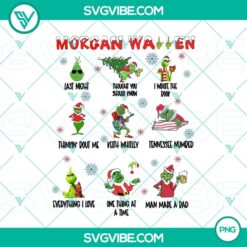 Grinch Morgan Wallen Christmas PNG file design featuring festive holiday graphics and text, perfect for digital use.