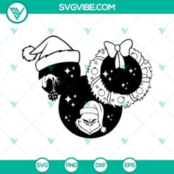 Grinch Mouse Ears Christmas SVG File, Grinch Mouse Head Christmas SVG File