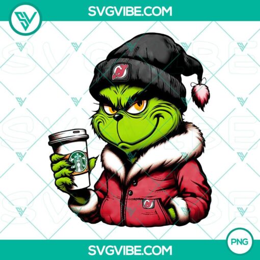 grinch new jersey devils drink starbucks png mockup