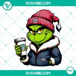 Grinch New Orleans Pelicans themed Starbucks drinks featuring PNG images. Unique crossover design. Perfect for fans and festive occasions.