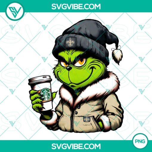 grinch new orleans saints drink starbucks png mockup