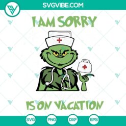 Christmas, SVG Files, Grinch Nurse Christmas SVG Images, I Am Sorry The Nice 20