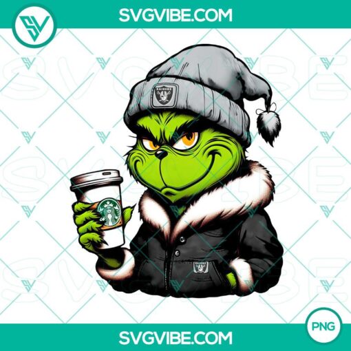 grinch oakland raiders drink starbucks png mockup