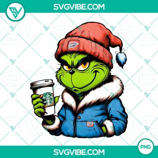 grinch oklahoma city thunder drink starbucks png mockup