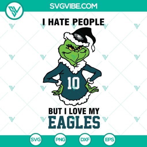 grinch philadelphia eagles christmas svg i hate people but i love my eagles football svg mockup