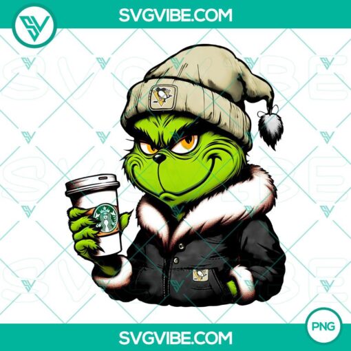 grinch pittsburgh penguins drink starbucks png mockup