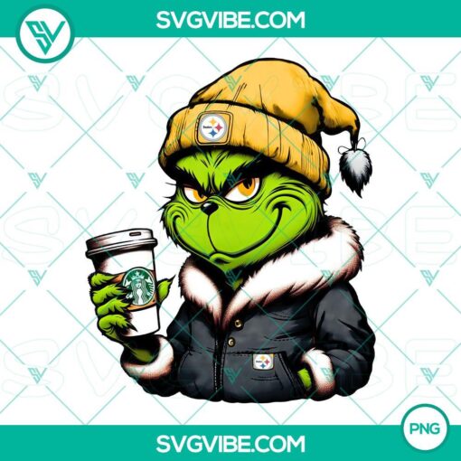 grinch pittsburgh steelers drink starbucks png mockup